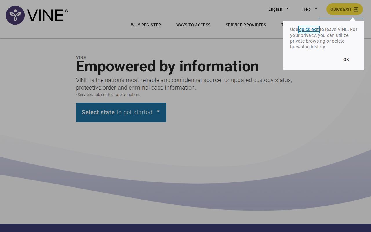 Mississippi VINE notification registration for Scott County custody events